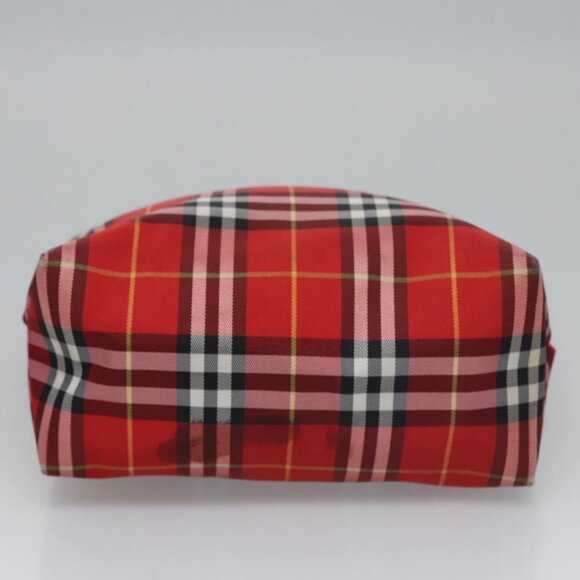 BURBERRY Nova Check Hand Bag Nylon Red Auth ti2831 - Picture 9 of 16